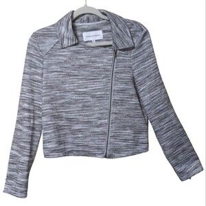 Cupcake and Cashmere McLaren gray marl moto asymmetric zip jacket size M